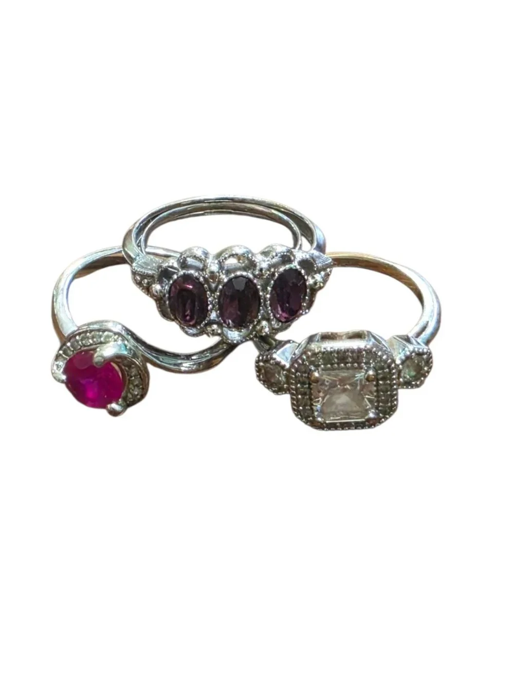Costume Rings Lot Of 3 Size 7,7,8